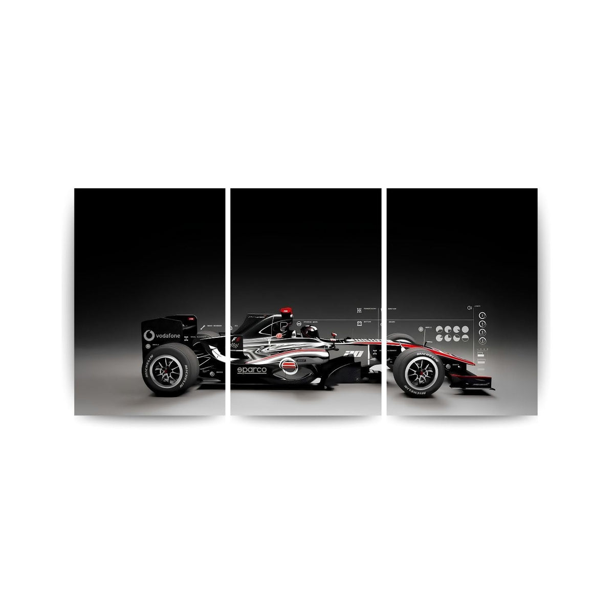 McLaren MP4 Black Edition | Wall Poster 3 Panel