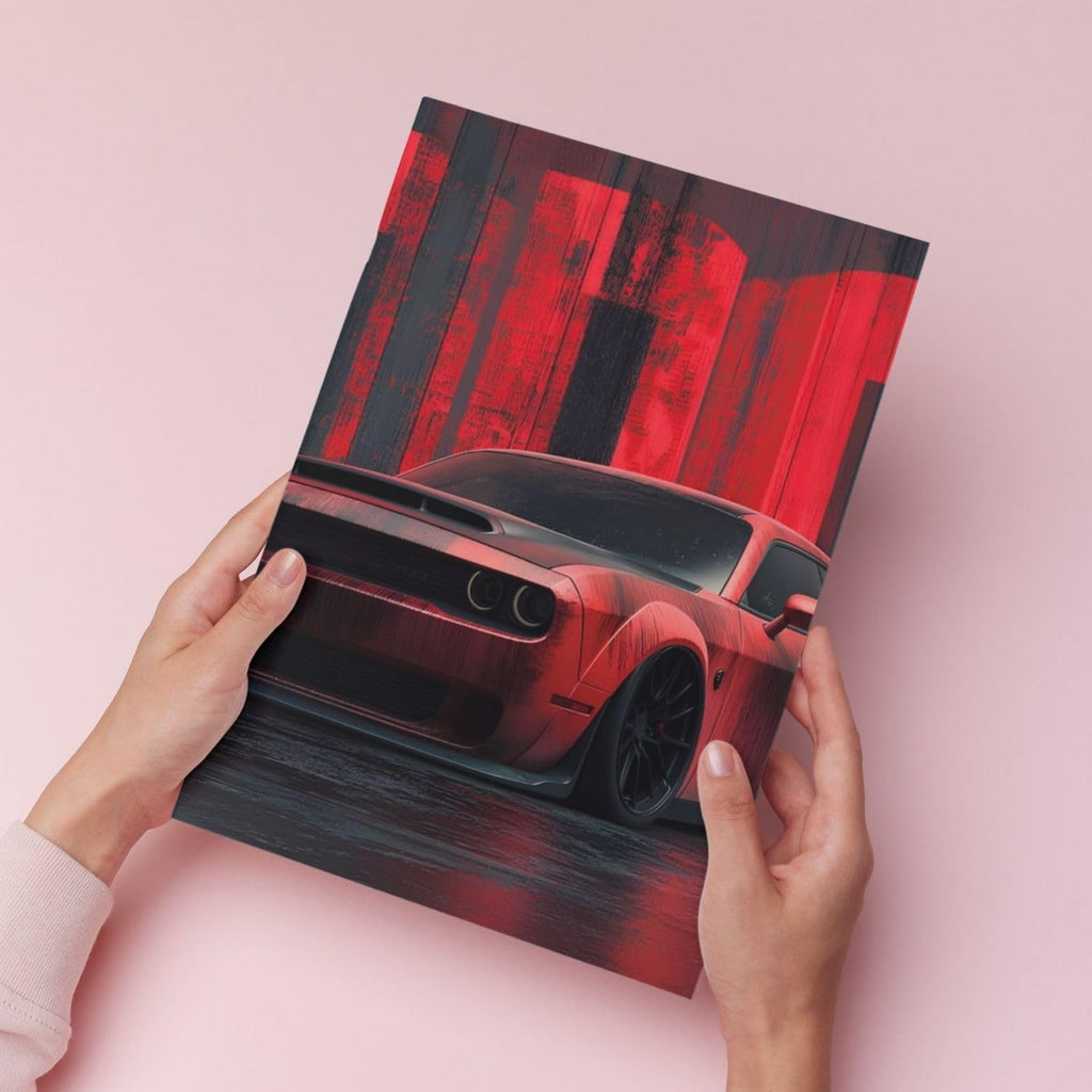 Dodge Challenger Red Edition | Wall Poster 3 Panel