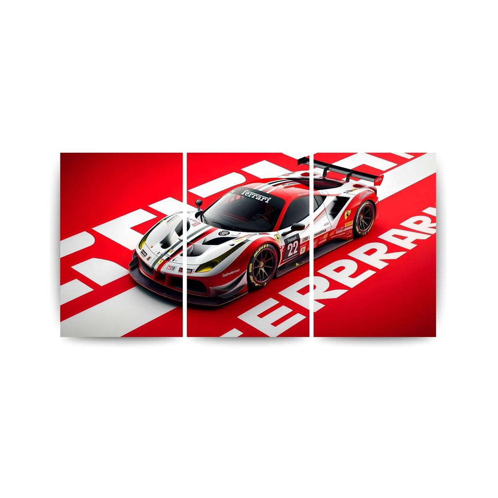 Ferrari 296 GT3 Racing | Wall Poster 3 Panel