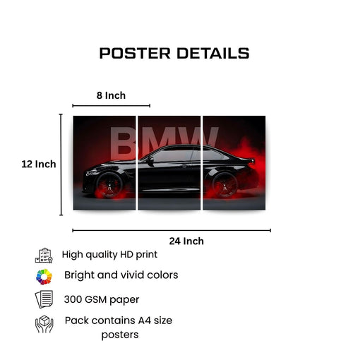 BMW Wall Poster 3 Panal