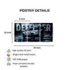 Land Rover Defender Rain Edition | Wall Poster 3 Panel
