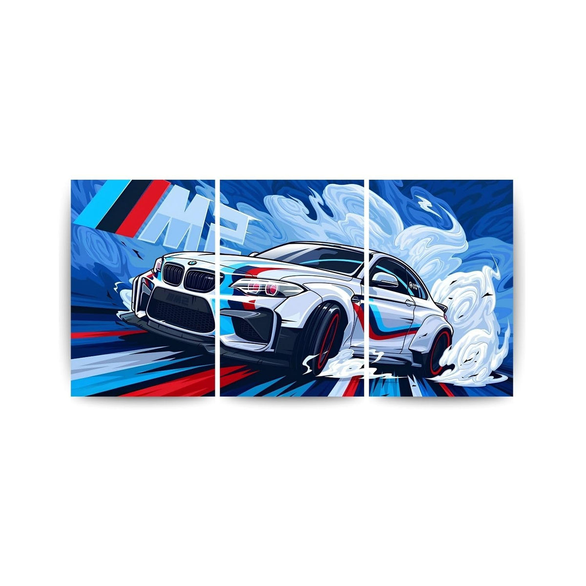 BMW M2 Drift | Wall Poster 3 Panel
