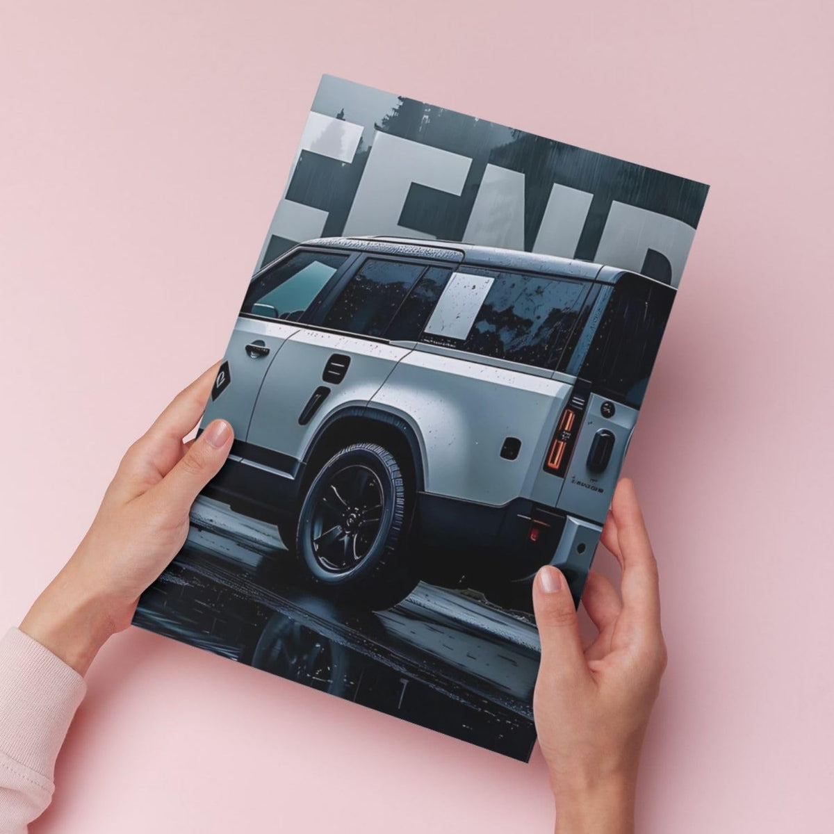 Land Rover Defender Rain Edition | Wall Poster 3 Panel