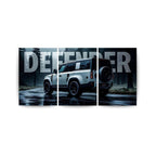 Land Rover Defender Rain Edition | Wall Poster 3 Panel