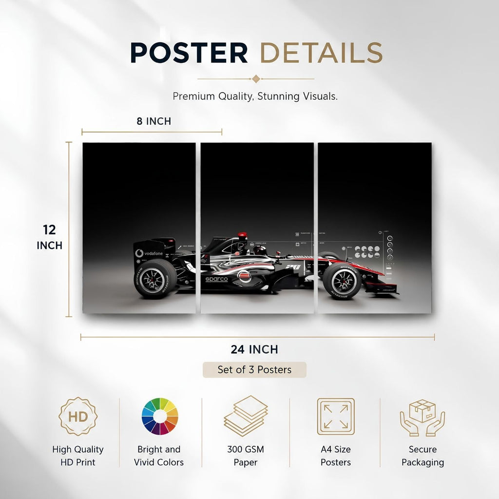 McLaren MP4 Black Edition | Wall Poster 3 Panel