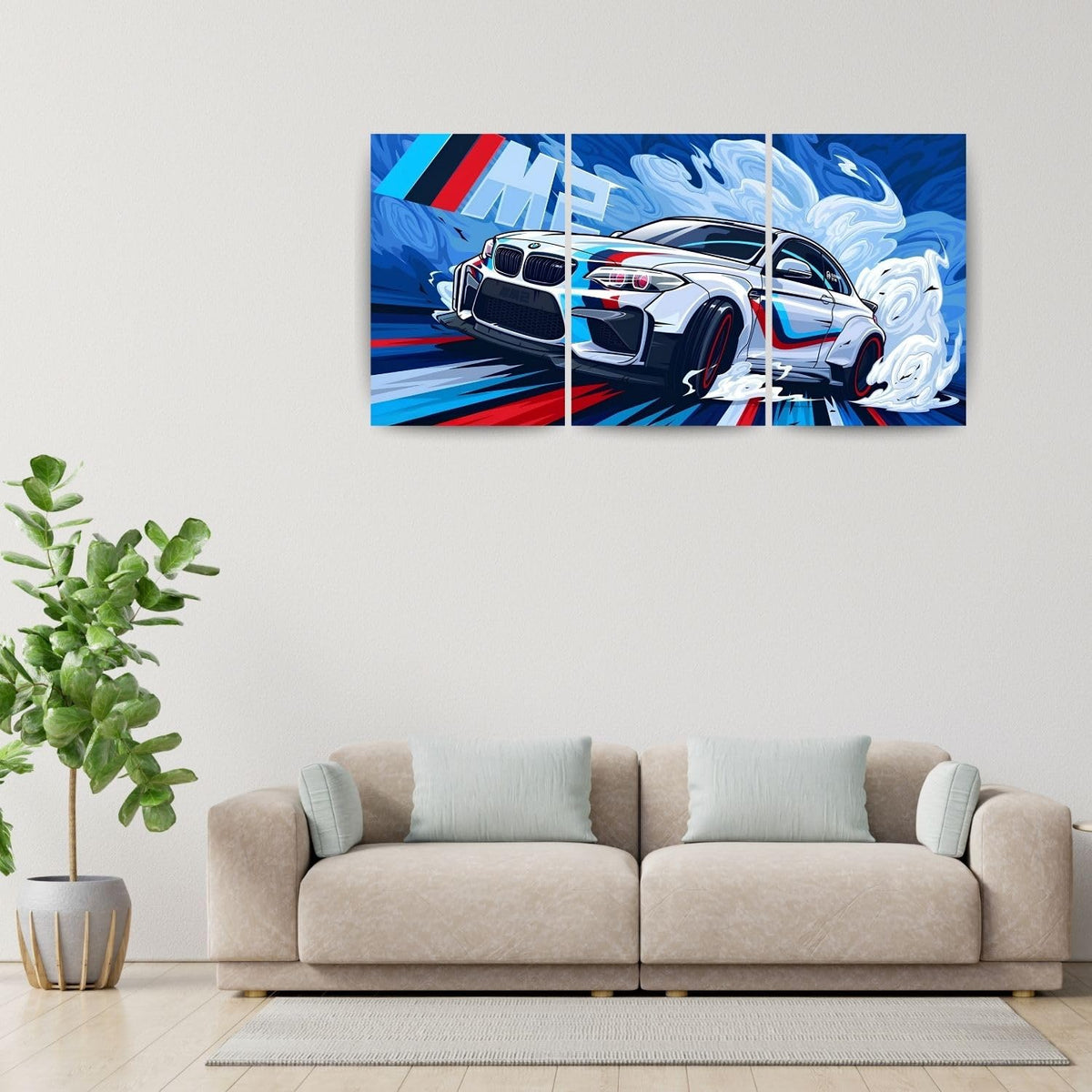 BMW M2 Drift | Wall Poster 3 Panel