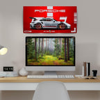 Porsche 911 GT3 RS White | Wall Poster 3 Panel