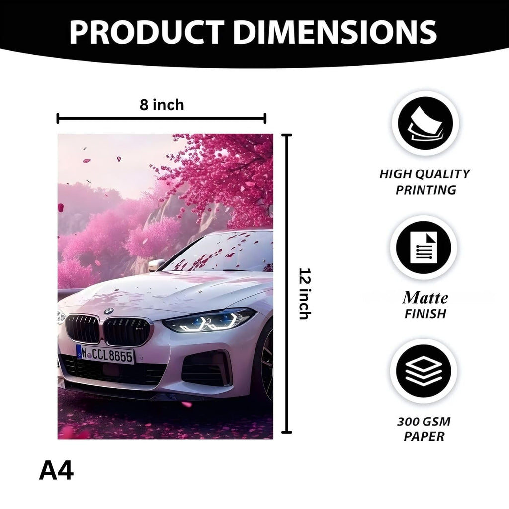 BMW M440i Cherry Blossom | Wall Poster 3 Panel