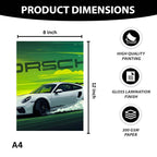 Porsche 911 GT3 RS White | Wall Poster 3 Panel