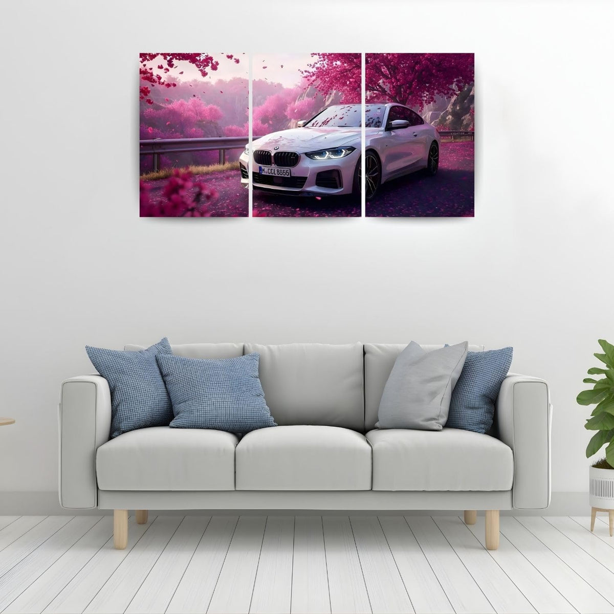 BMW M440i Cherry Blossom | Wall Poster 3 Panel