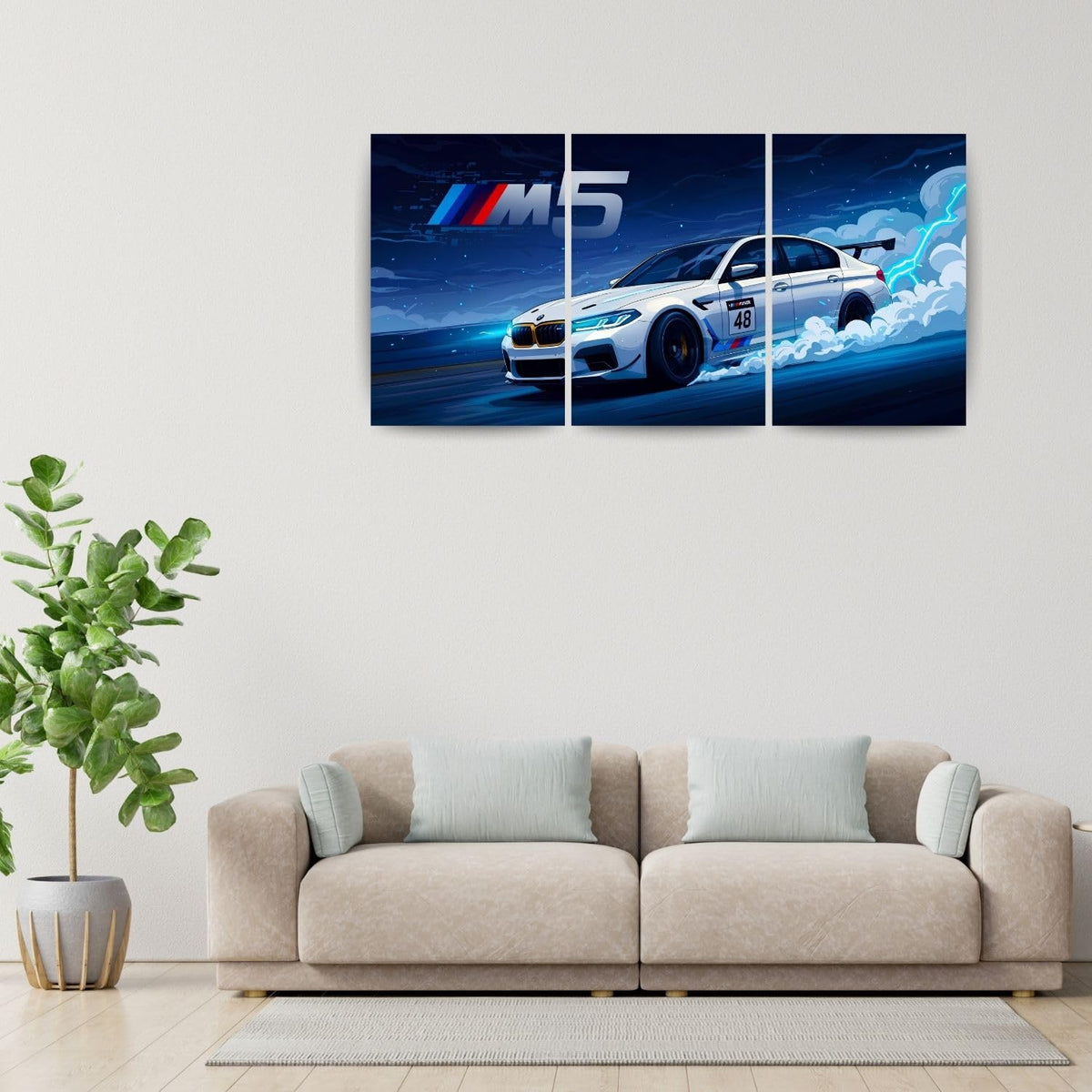 BMW M5 Drift | 3 Panel Wall Art