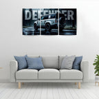 Land Rover Defender Rain Edition | Wall Poster 3 Panel