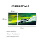 Porsche 911 GT3 RS White | Wall Poster 3 Panel