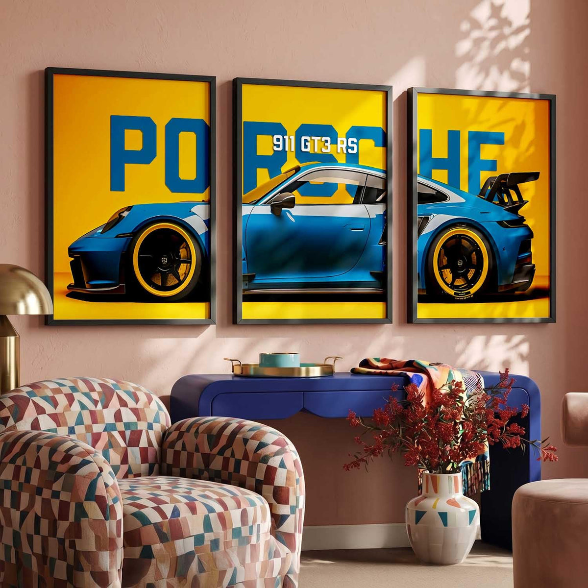 Porsche Car Framed Posters Set Of 3 Size