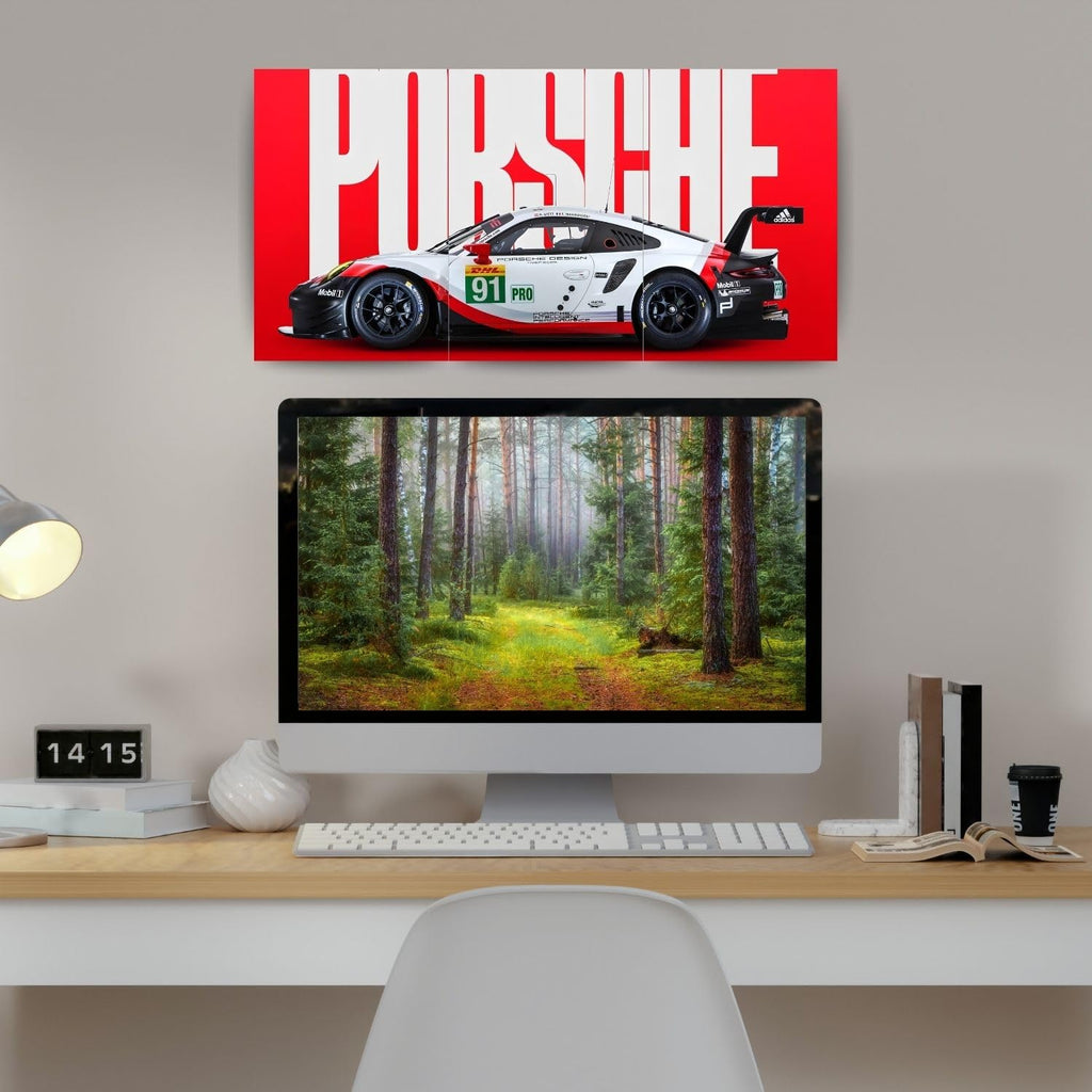 Porsche 911 GT3 R Rennsport | Wall Poster 3 Panel