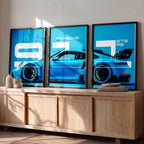 Porsche 911 GT3 RS Frames Poster Set of 3