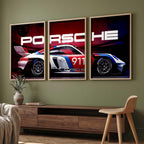 Porsche Car Framed Posters Set Of 3 Size