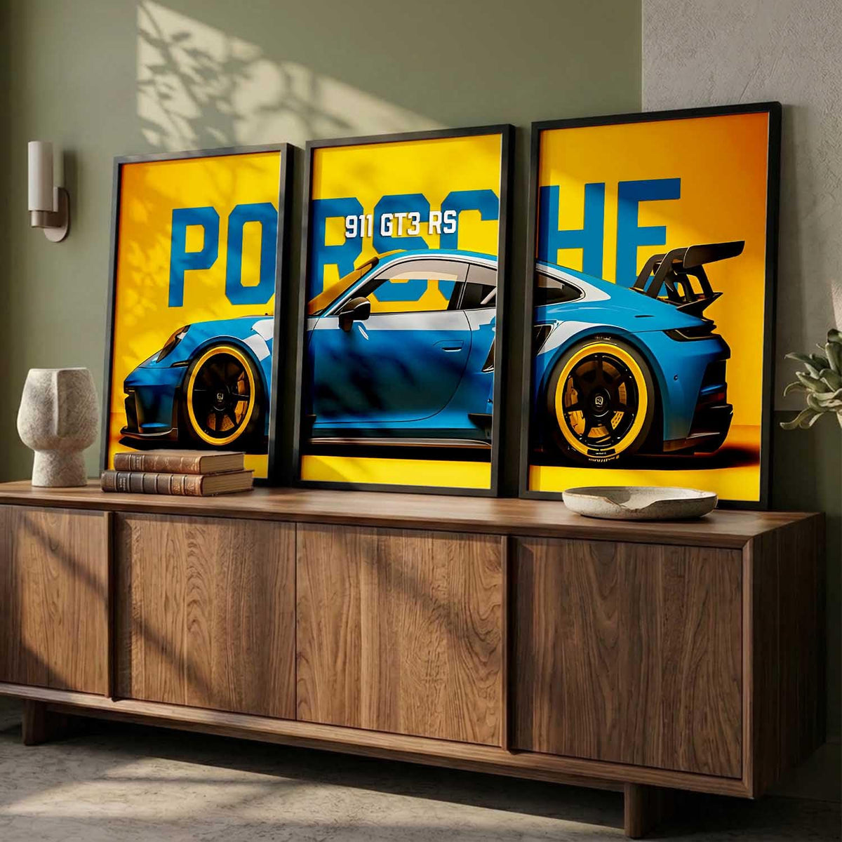 Porsche Car Framed Posters Set Of 3 Size