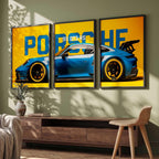 Porsche Car Framed Posters Set Of 3 Size