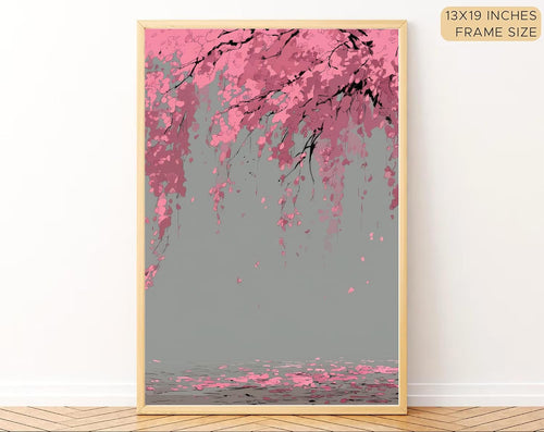 Japanese Cherry Blossom Samurai Wall Art – Set of 3 Frames