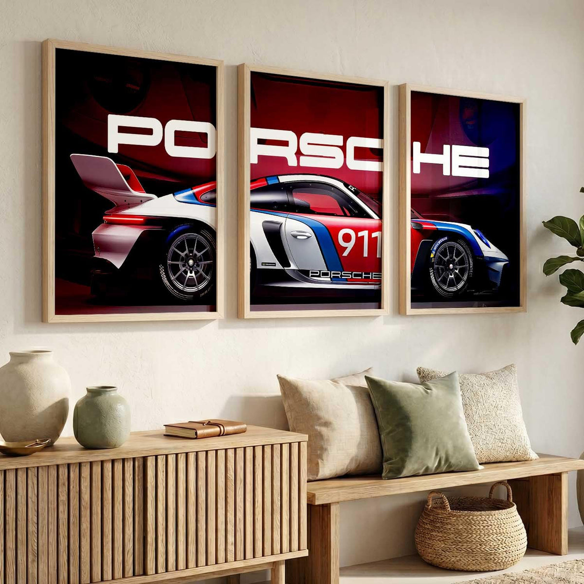 Porsche Car Framed Posters Set Of 3 Size