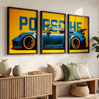 Porsche Car Framed Posters Set Of 3 Size