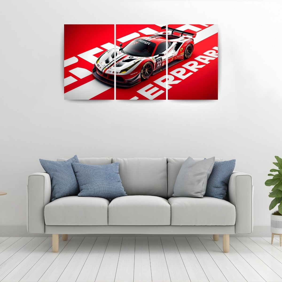 Ferrari 296 GT3 Racing | Wall Poster 3 Panel