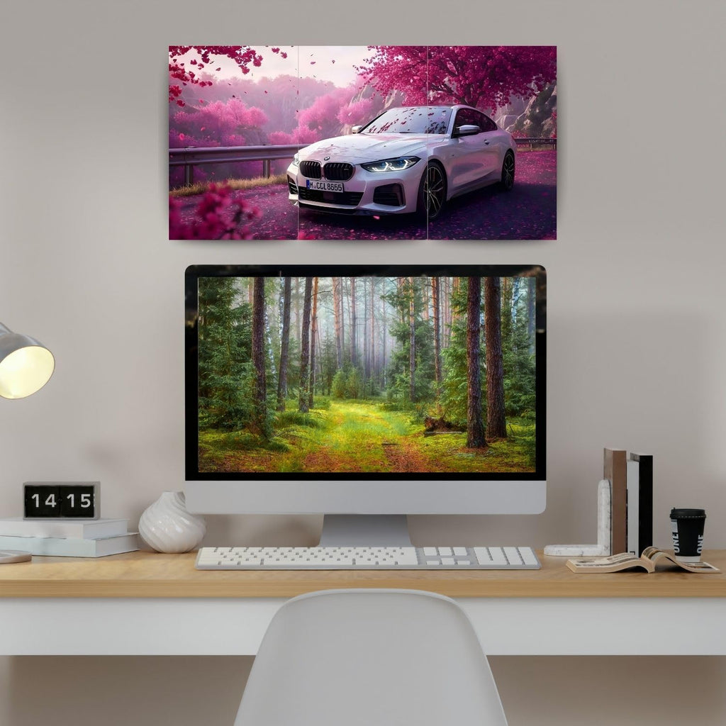 BMW M440i Cherry Blossom | Wall Poster 3 Panel