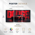 Dodge Challenger Red Edition | Wall Poster 3 Panel
