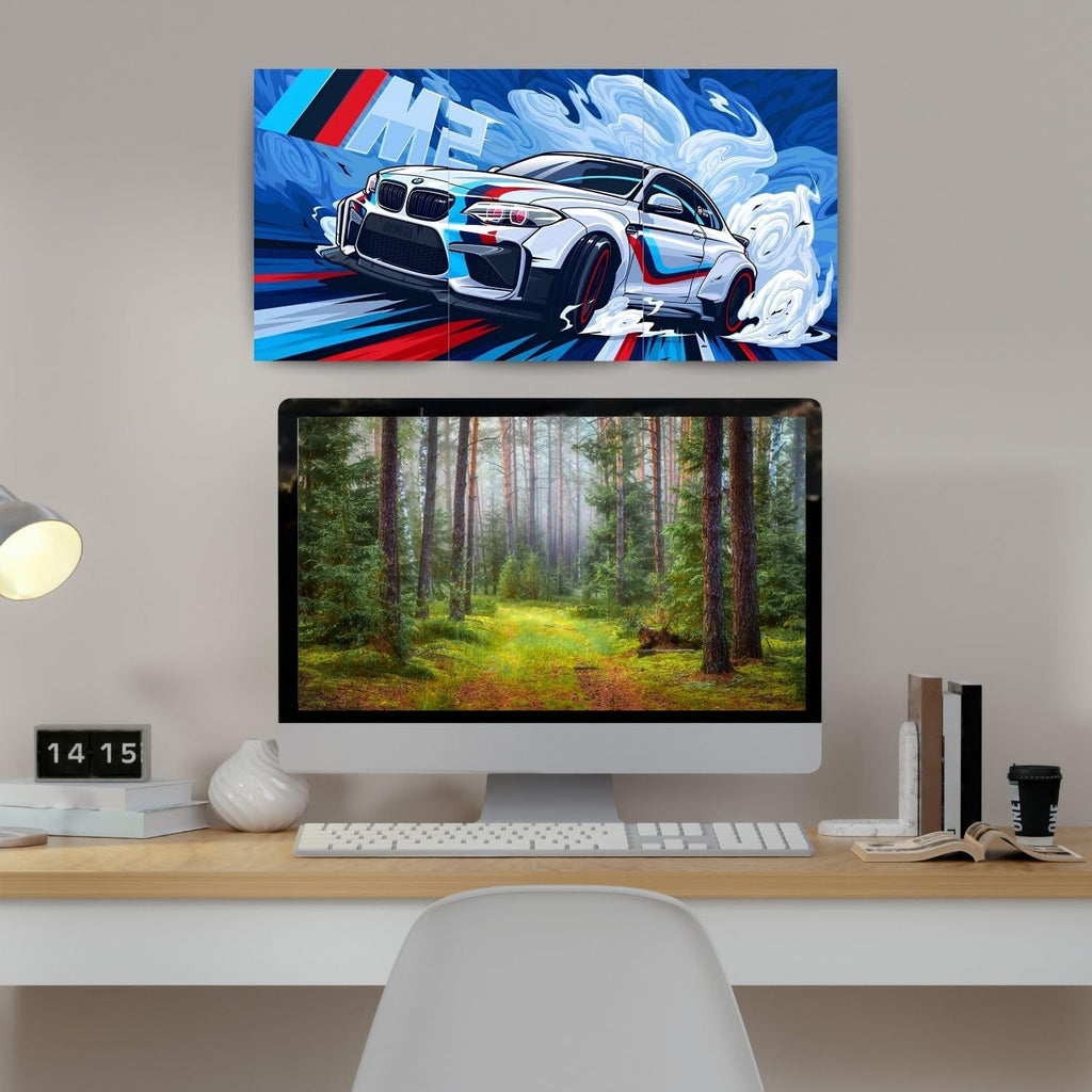 BMW M2 Drift | Wall Poster 3 Panel