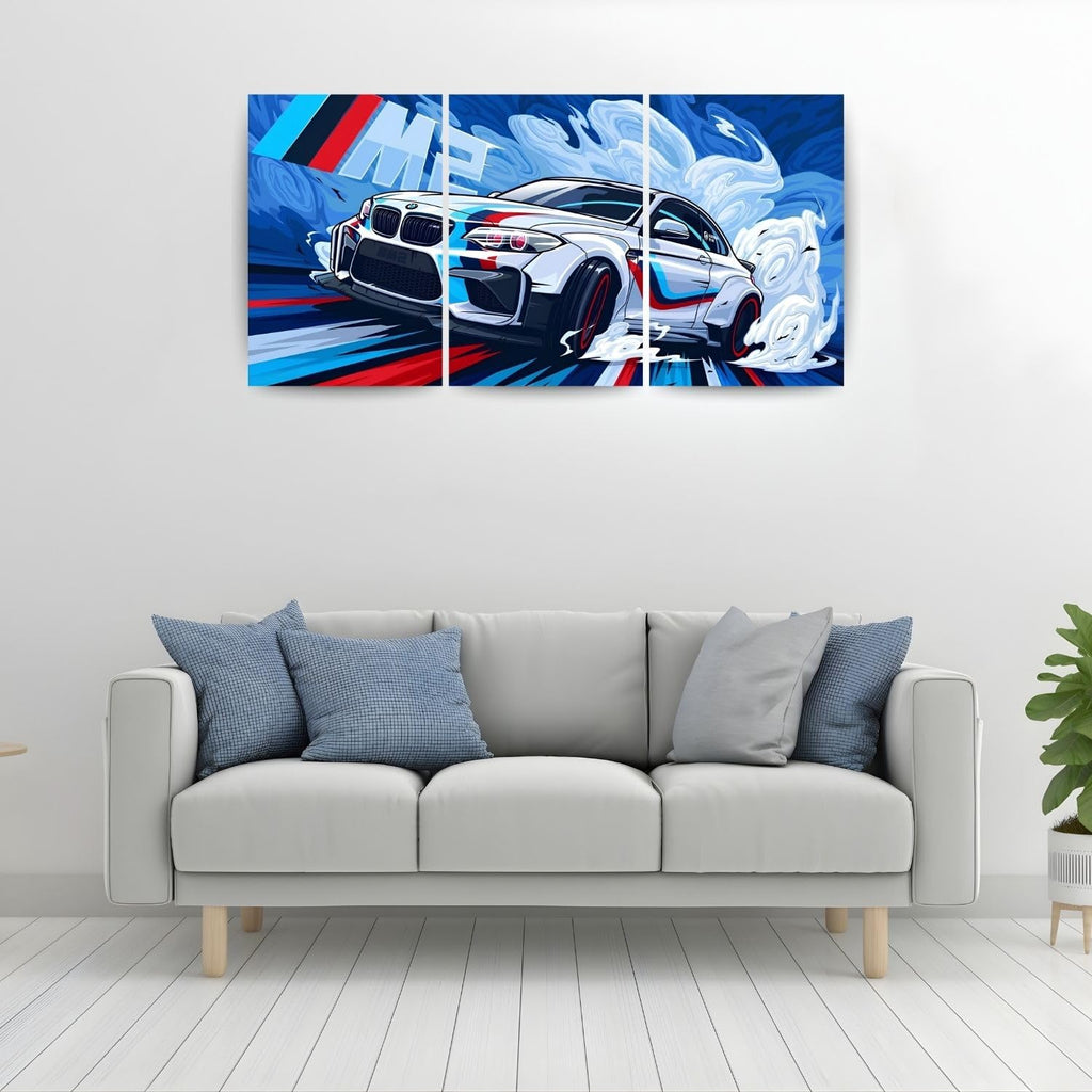 BMW M2 Drift | Wall Poster 3 Panel