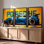 Porsche Car Framed Posters Set Of 3 Size