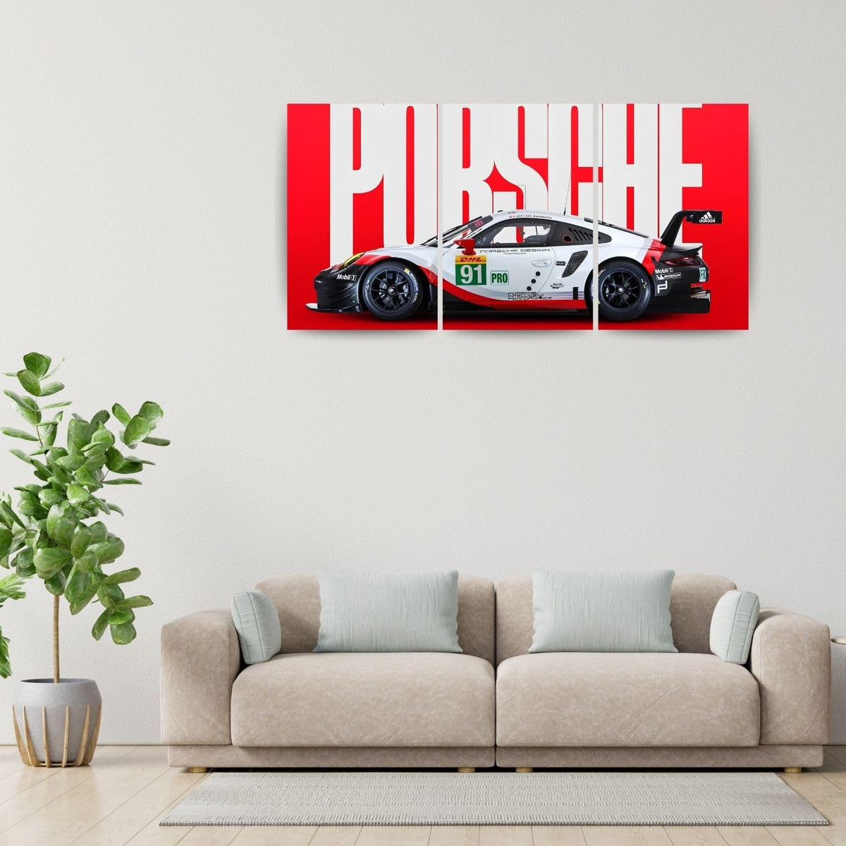 Porsche 911 GT3 R Rennsport | Wall Poster 3 Panel