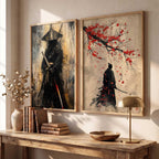 Japanese Samurai Frames Poster Set of 2 Pcs