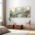 Japanese Serenity Landscape – Framed Poster Set of 3Pcs