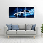 BMW M5 Drift Night | Wall Poster 3 Panel