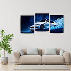 BMW M5 Drift Night | Wall Poster 3 Panel