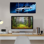 BMW M5 Drift Night | Wall Poster 3 Panel