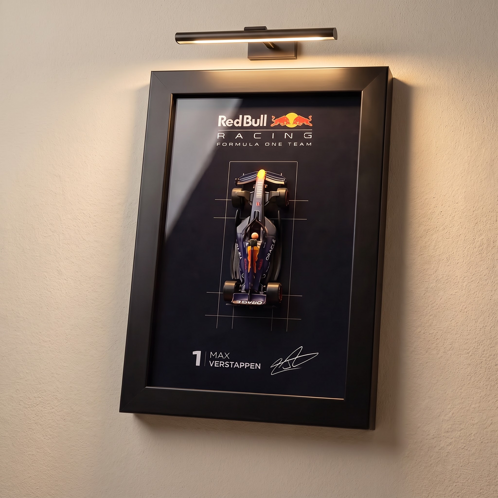 RedBull Max Verstappen F1 3d Car Glossy Frame