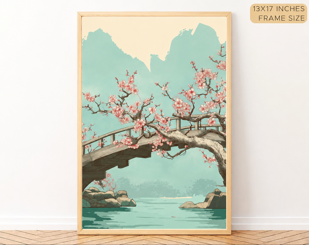 Japanese Serenity Landscape – Framed Poster Set of 3Pcs