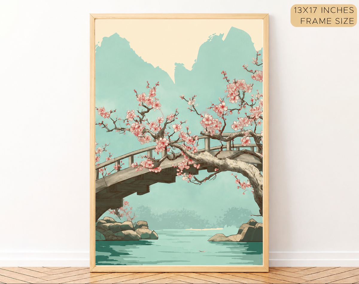 Japanese Serenity Landscape – Framed Poster Set of 3Pcs